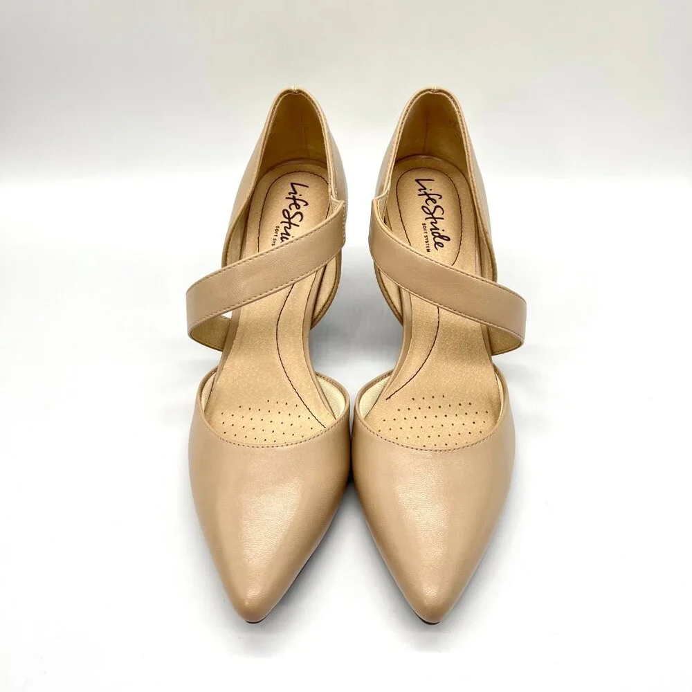 Lifestride Womens Size 8.5 8.5M Suki Beige Nude Tan Neutral Pumps Heels Shoes‎